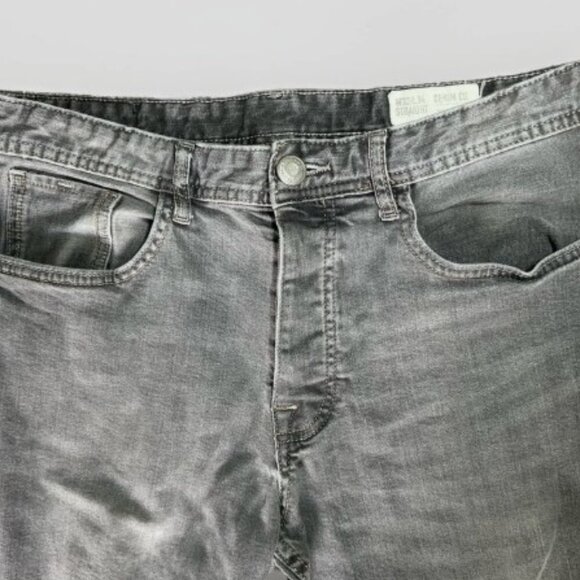 Denim Co. Men’s Gray Button Fly Straight Leg Slim Fit Jeans Size 32/34 - Picture 3 of 9